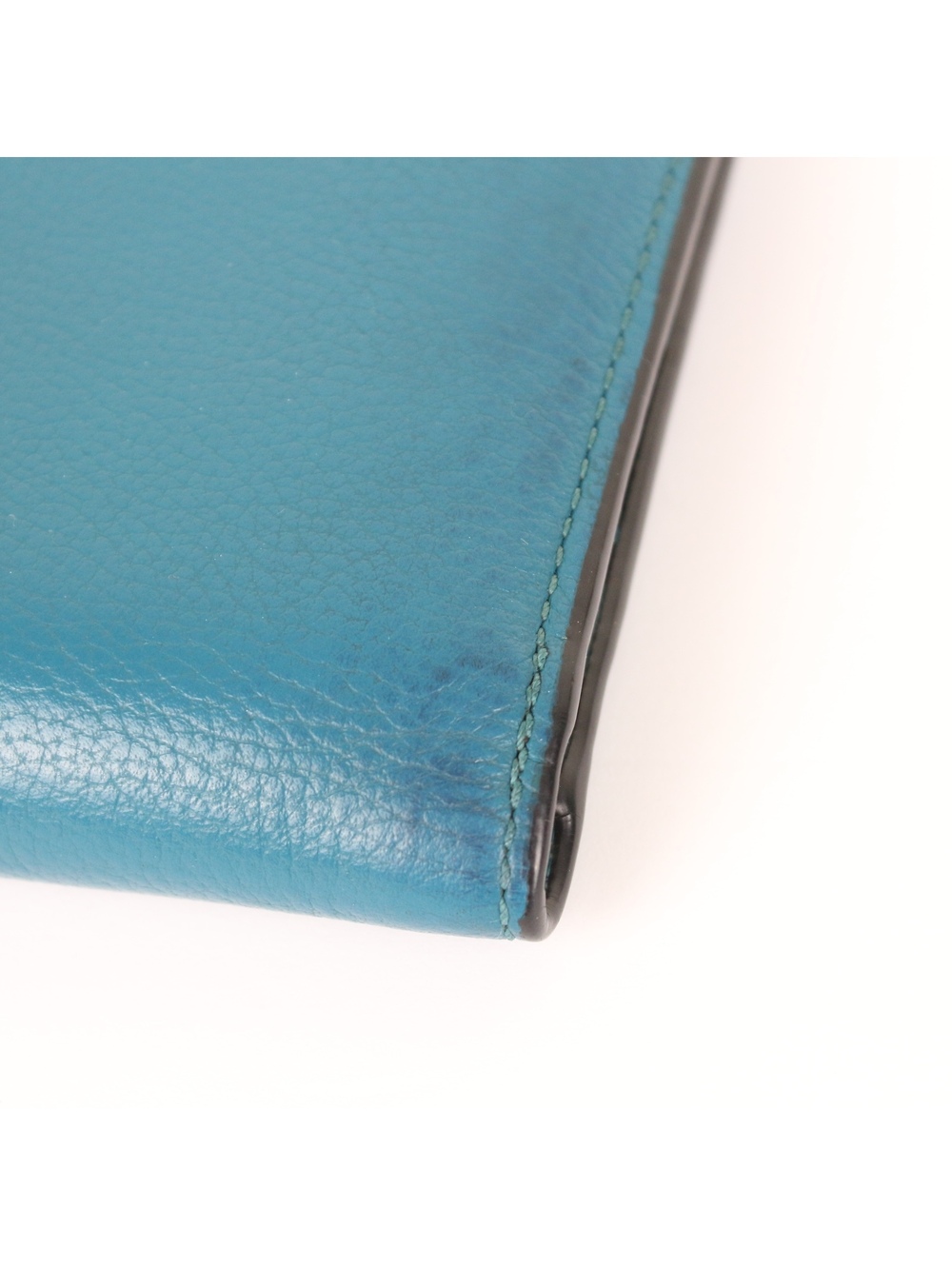 Coach Men's Double Billfold Wallet Teal Blue Pebbled Leather - Picture 5 of 10